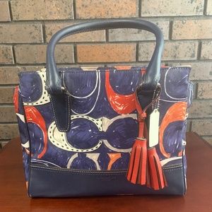 Coach Purse - Blue, Red, Orange, White - Satchel